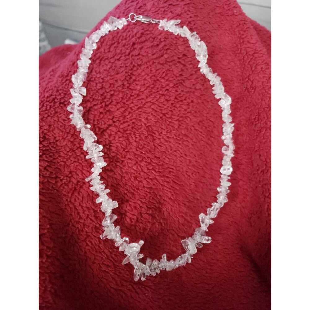 Faux Glass Clear Chip Necklace